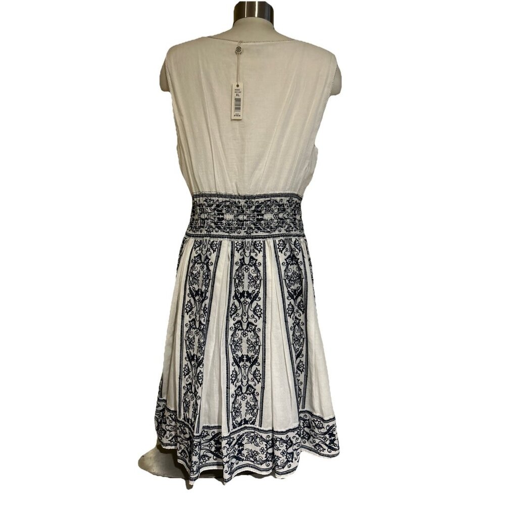 Max Studio Dress Pleated Midi Cotton Sleeveless Floral Boho Spring New - Picture 7 of 14